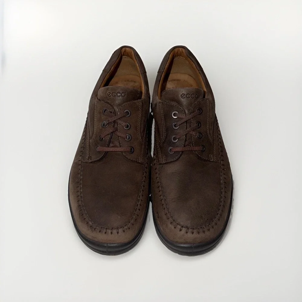 ECCO Seawalker Brown Leather Lace up Oxford Loafer Men's 47 US Size 13-13.5